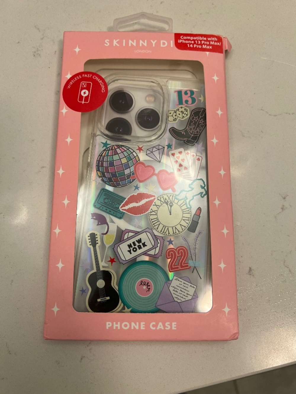 Skinnydip Clear Sticker Phone Case for iPhone (Pink Accents)